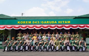 Danrem 043/Gatam Terima Taruna Akademi TNI dan Akpol dalam Kegiatan Integratif Bhakti Sekolah Rakyat Tahun 2026