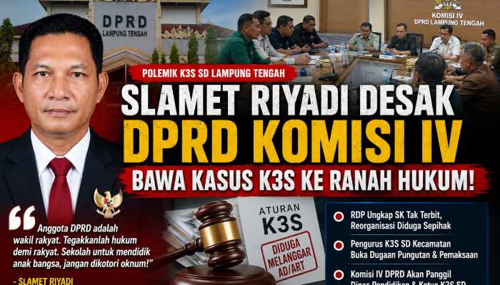 Polemik K3S Memanas! Slamet Riyadi Desak DPRD Lampung Tengah Bawa ke Ranah Hukum